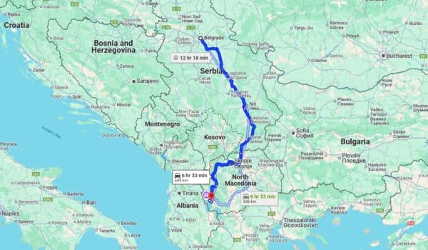 Ohrid - Belgrade City Serbia (or vice versa)